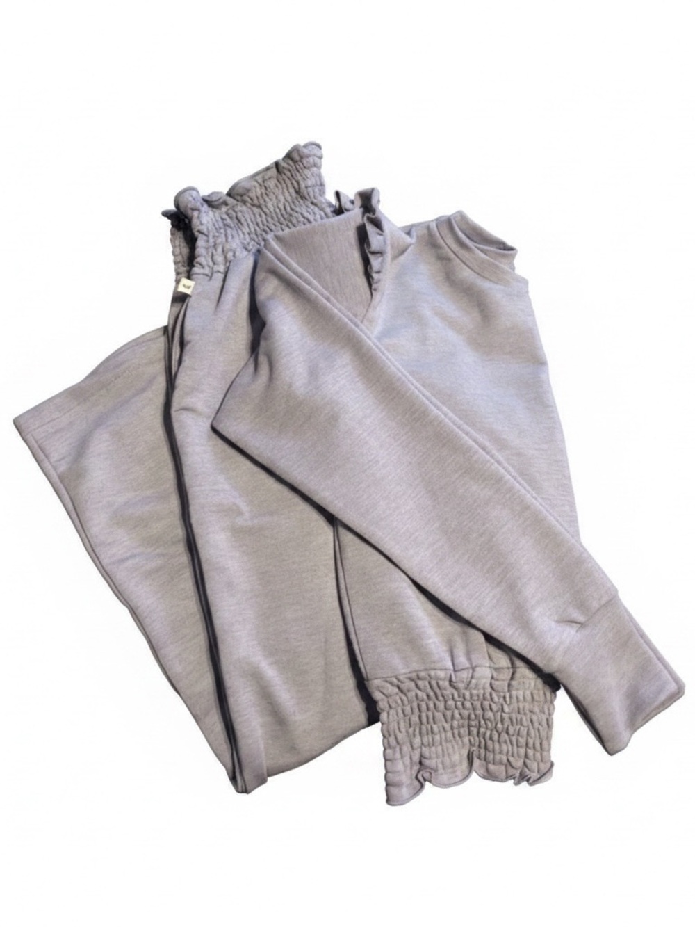 Jessica Simpson Lavender Gray Smocked Waist Jumpsuit